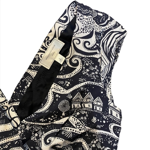 ANTHROPOLOGIE - MOULINETTE SOEURS - Swirling Villages Dress - Black / White - Picture 10 of 13